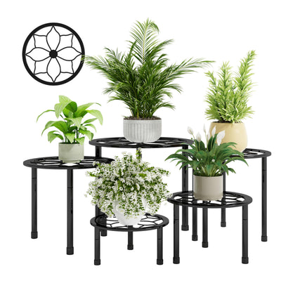 NUZZERO metal plant stand in brown for indoor and outdoor display.