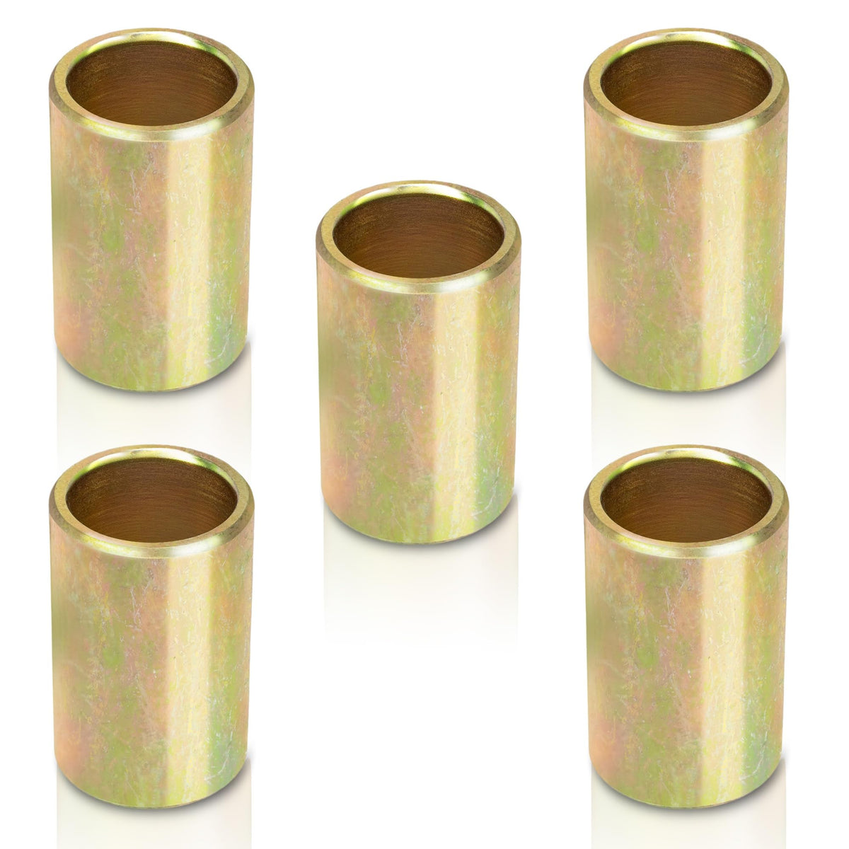 Nvguoes lower lift arm bushing close-up showing precision brass surface for durable hitch connection