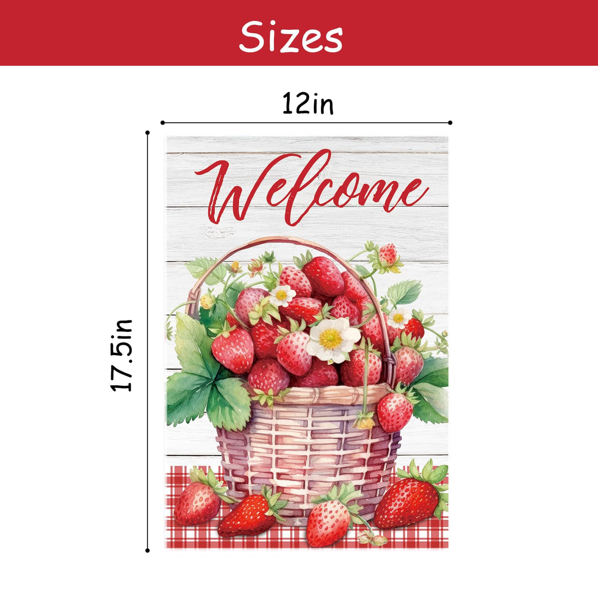 NW yard-view strawberry flag adds cheerful curb appeal to outdoor spaces