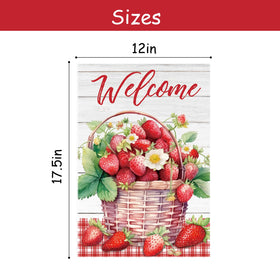 NW yard-view strawberry flag adds cheerful curb appeal to outdoor spaces