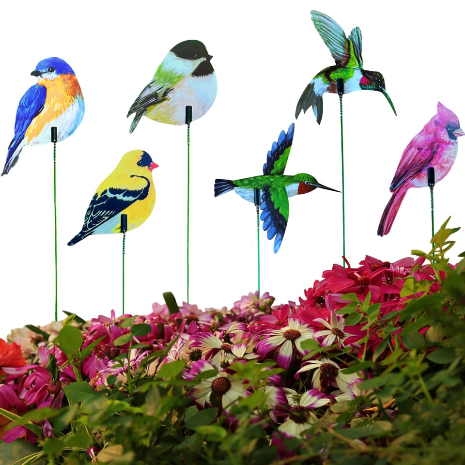 NWAMTFSYXW cardinal bird stake adds vibrant color to the garden