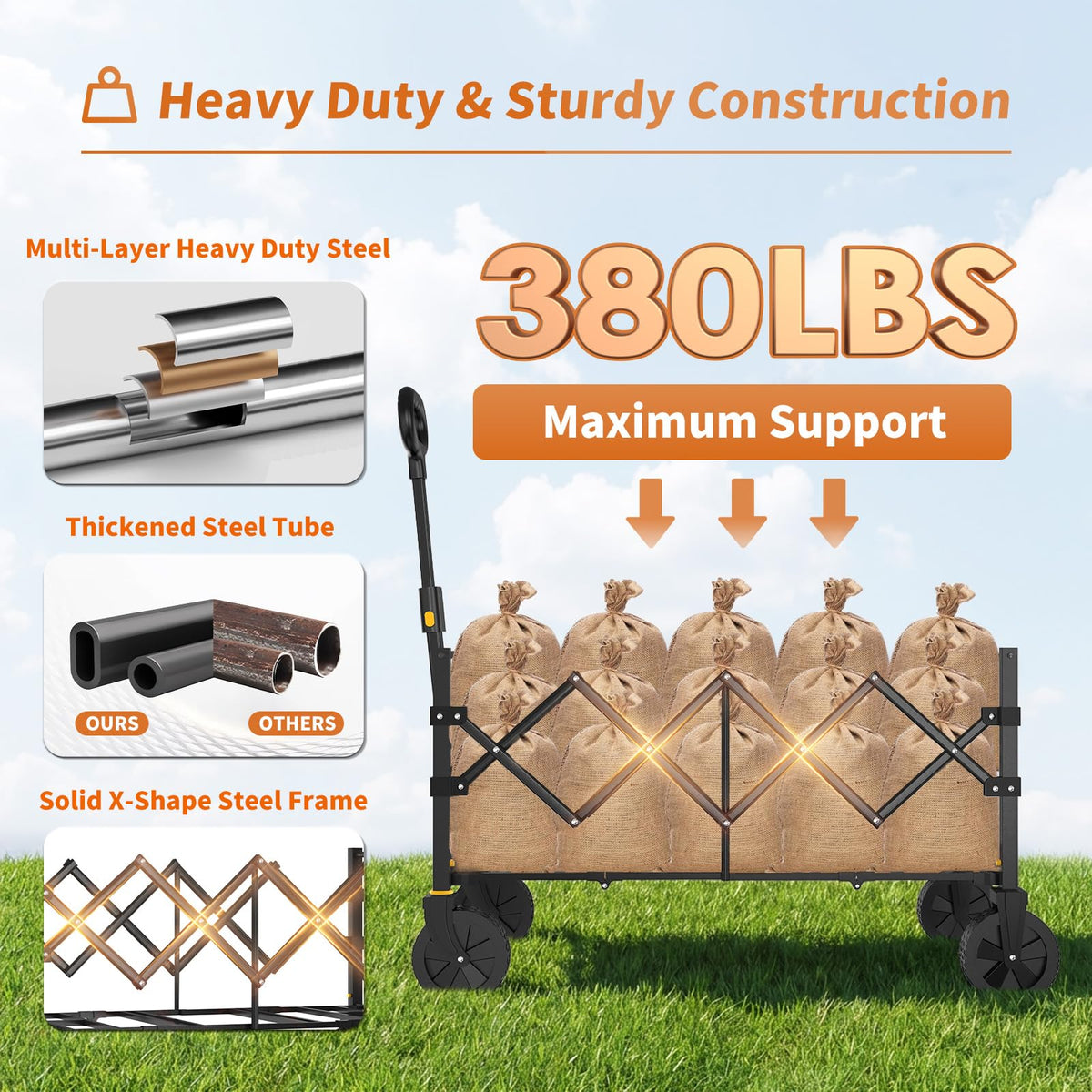 NWH 34 inch wagon folded storage shows compact footprint for car trunks