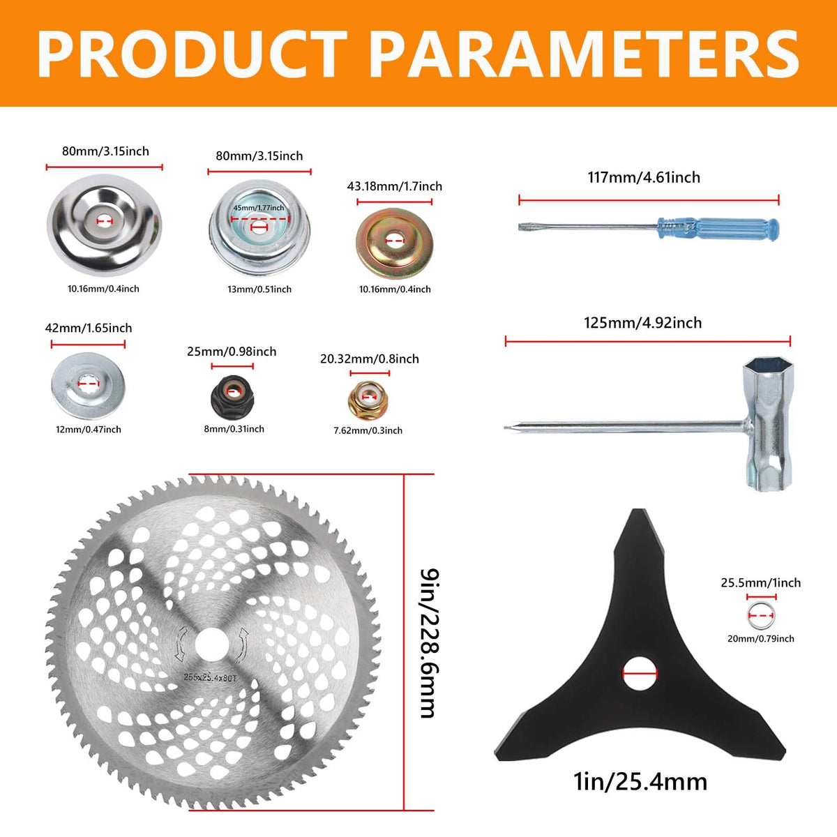NWUCZW installation accessories pack includes wrenches and washers