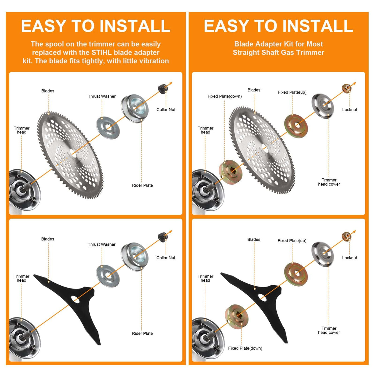 NWUCZW dual adapter kits improve compatibility across multiple straight shaft trimmers