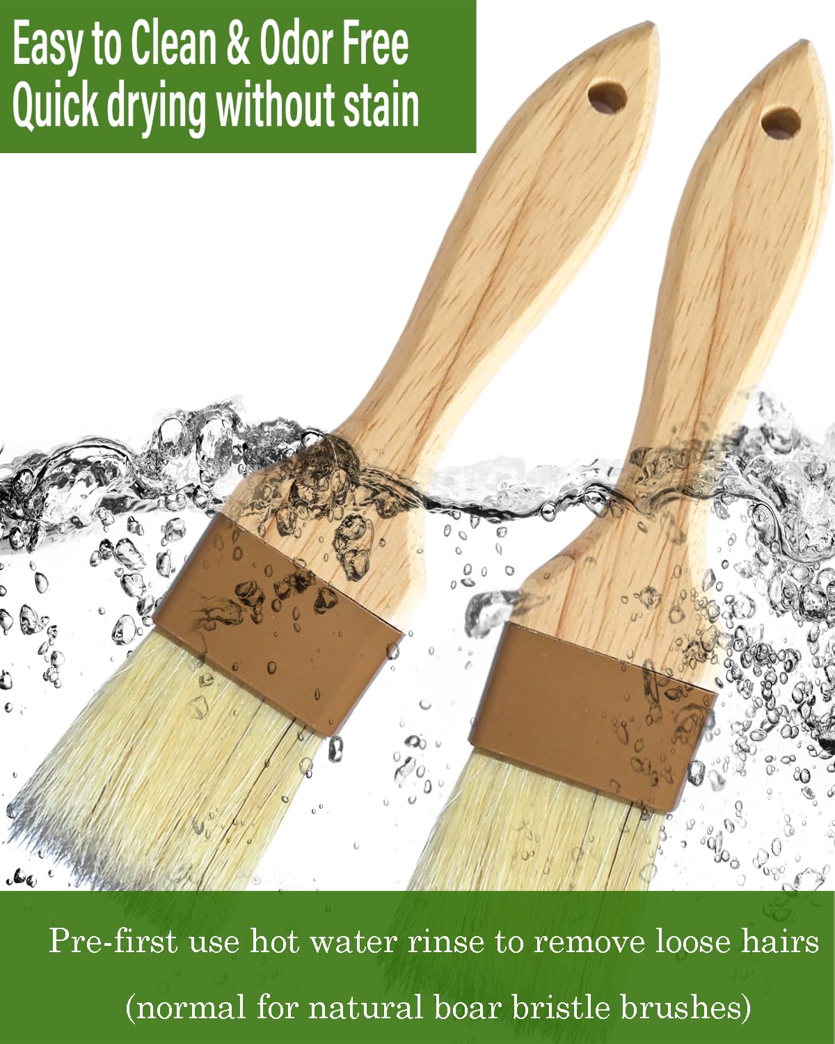 NXRACSH beech handle brush with hanging hole for easy storage.
