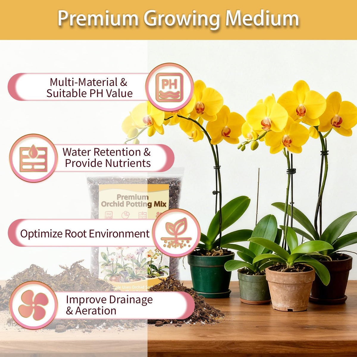 Nyobely Orchid Potting Mix ready-to-use bag is perfect for quick repotting.