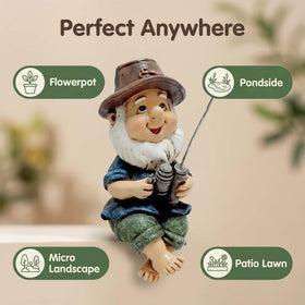 NYSCURE tiny landscape statue of a fisherboy, perfect for micro landscapes.