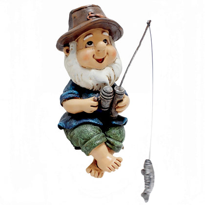 NYSCURE mini resin fishing statue fisherboy by a pond, a charming focal point.