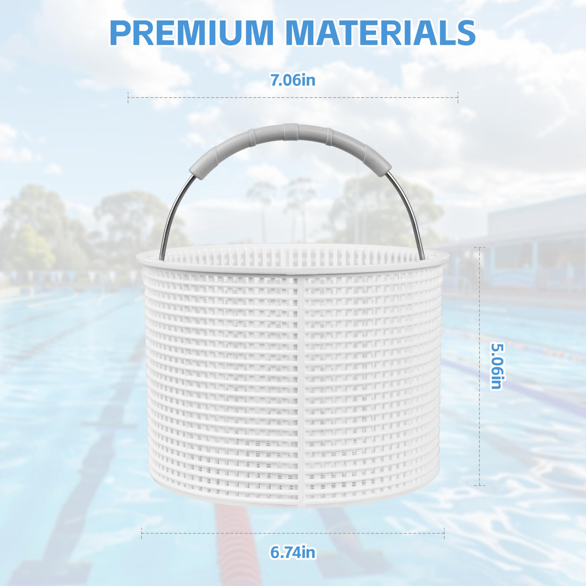 NyxVeil SPX1082CA Hayward skimmer basket side view capturing leaves and debris.