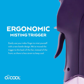 O2COOL Elite battery-powered operation uses 2 AA batteries.