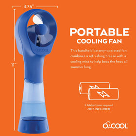 Two-pack of O2COOL Elite blue misting fans for sharing or gifting.