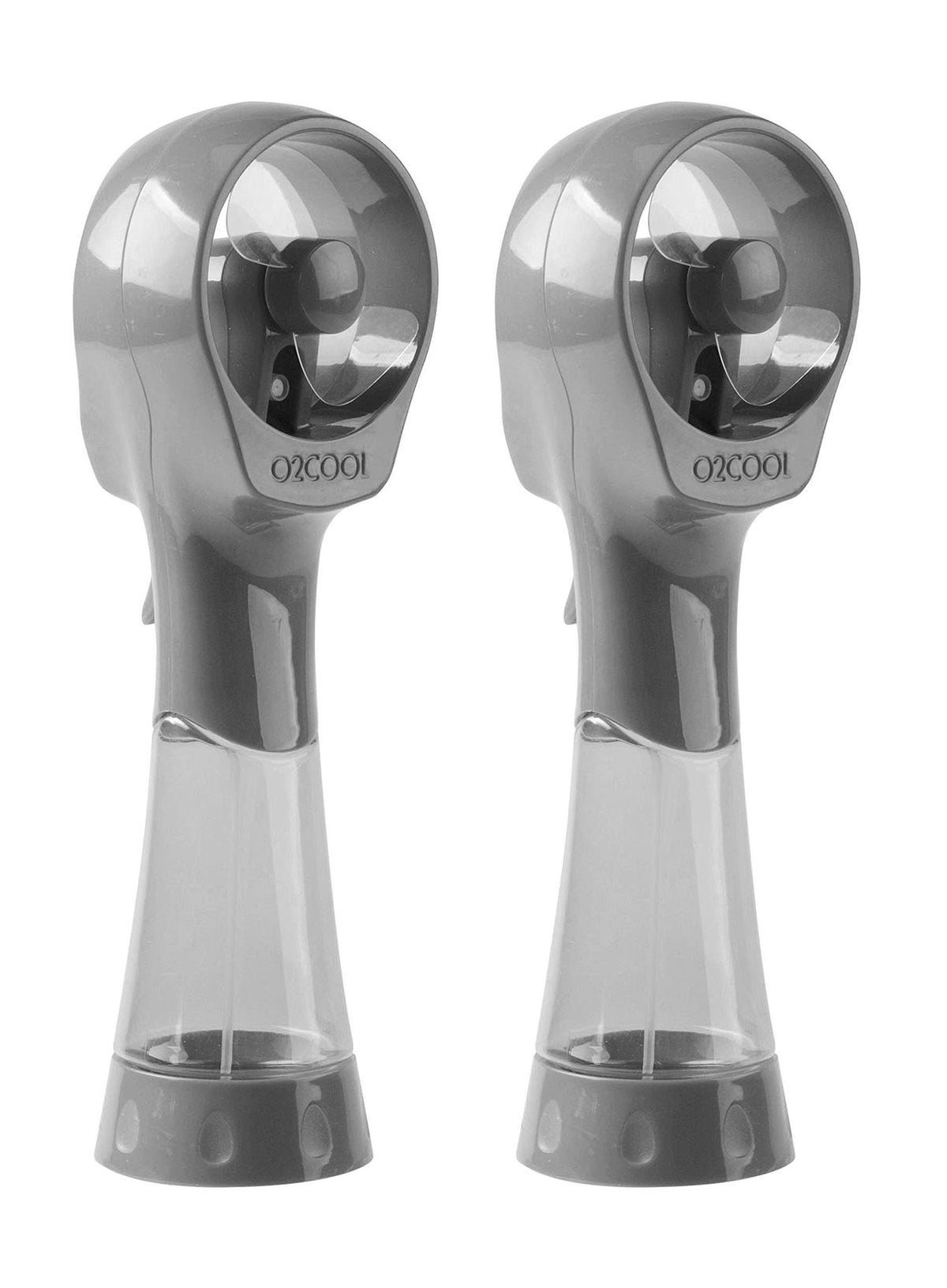 O2COOL Elite handheld misting fan grey close-up showing compact cooling
