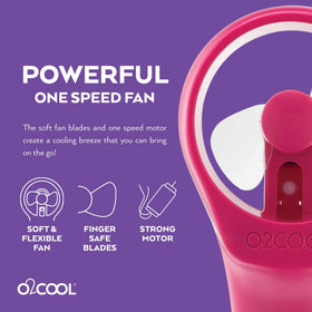 O2COOL Elite Raspberry battery compartment detail for portability