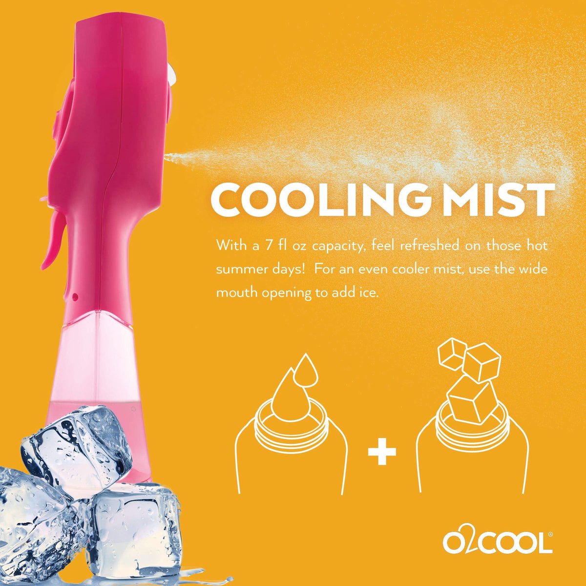 O2COOL outdoor-ready Raspberry fan color for sunny days