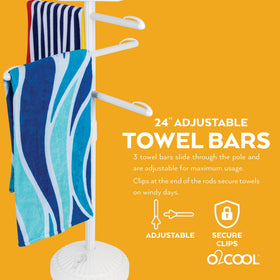 O2COOL Pool and Spa Valet swivel table top keeps essentials within reach.