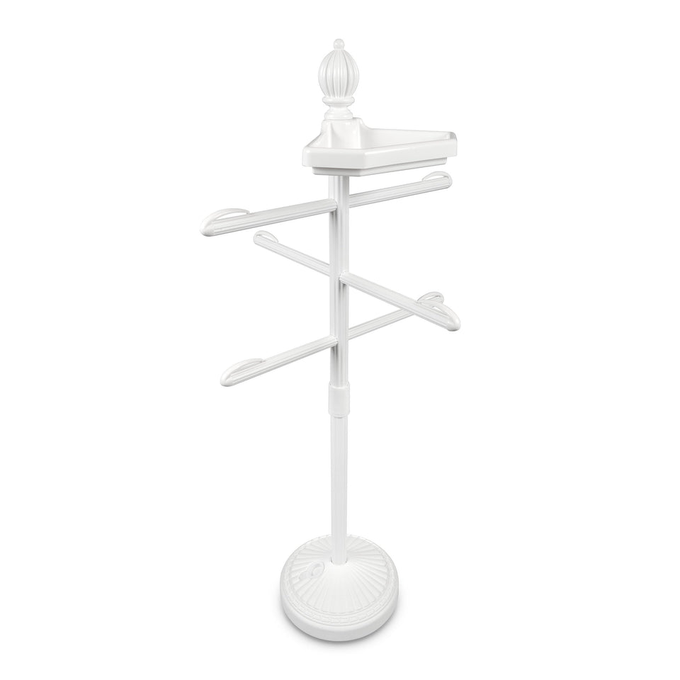O2COOL Pool and Spa Valet with three adjustable towel bars for organized drying.