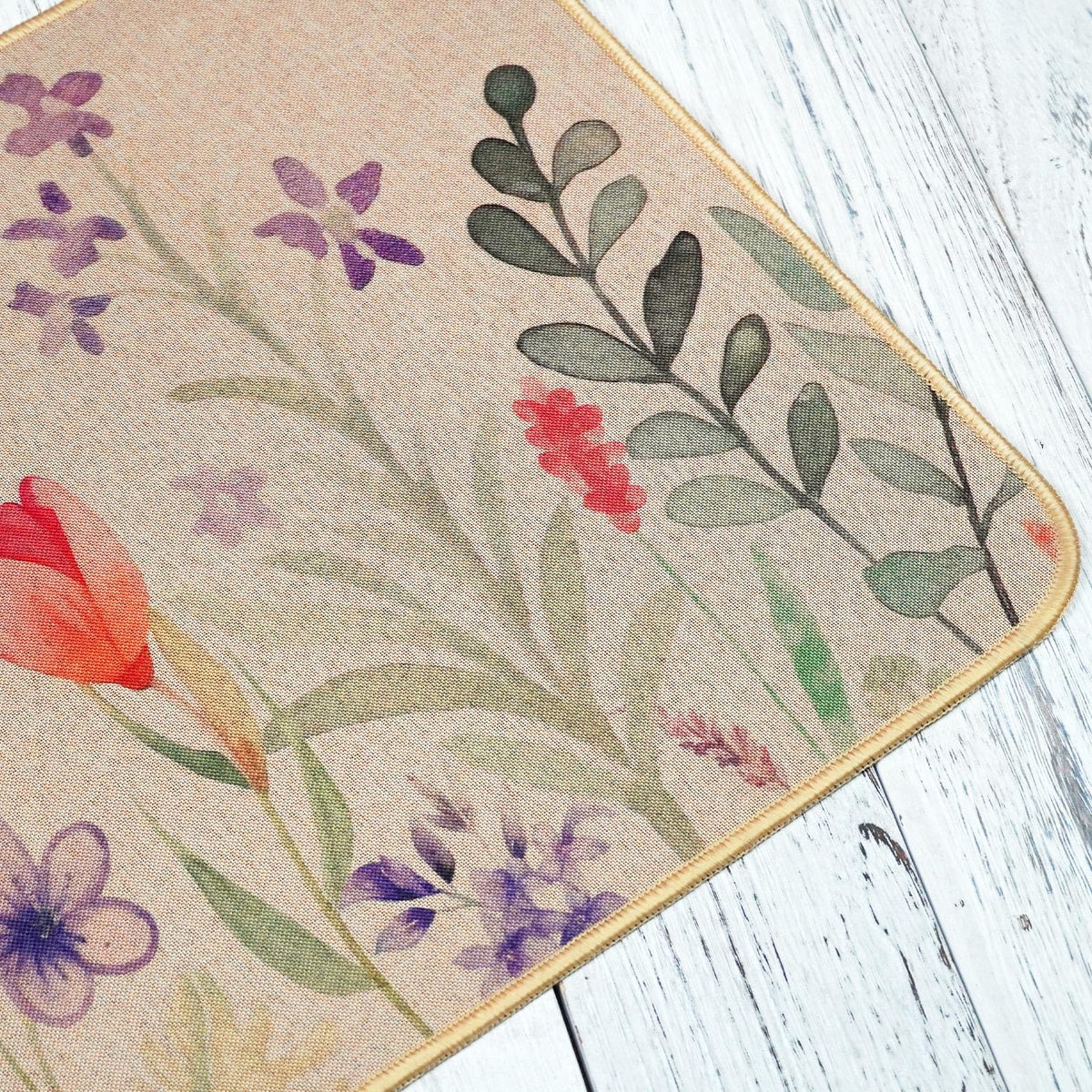 OAEND farmhouse low-profile rug fits under most doors for smooth transitions.