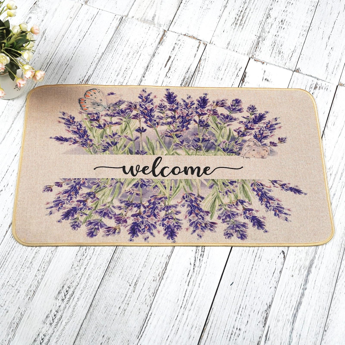 OAEND Floral decorative doormat adds seasonal charm to porch and entryways.