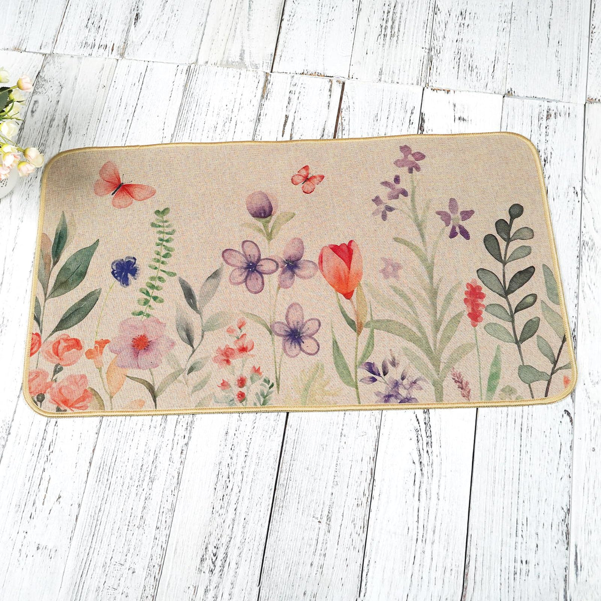 OAEND summer flowers decorative doormat enhances porch decor and daily use.