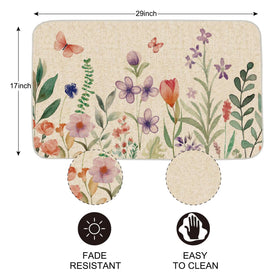 OAEND welcome mat with floral design suits year-round home decor.