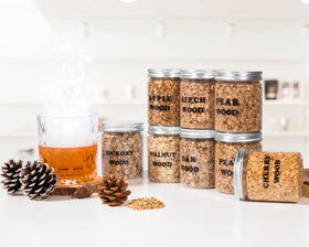 OAGA Walnut wood chips create rich smoke for cocktails and savory bites.