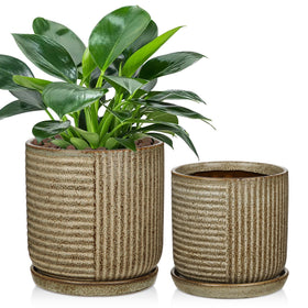 Oairse ceramic pot small 3.7x4.5 opening with rustic glaze for compact plants.