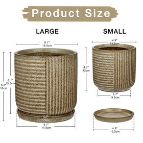 Oairse ceramic pot with drainage hole and saucer promotes healthy root airflow.