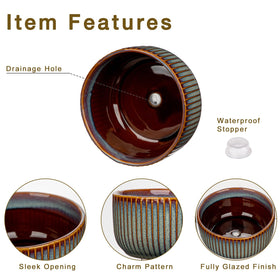 Oairse gradient glaze 6inch ceramic planter adds rustic-modern charm