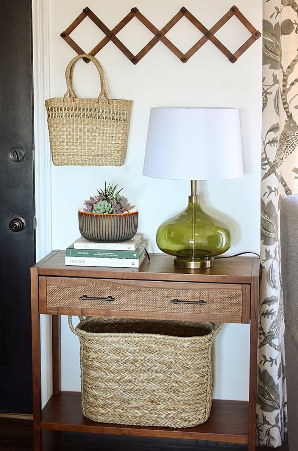 Oairse stylish sage-green planter complements any room with subtle color