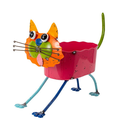 Oak & Lore whimsical cat statue with planter pot adds cheerful outdoor charm.