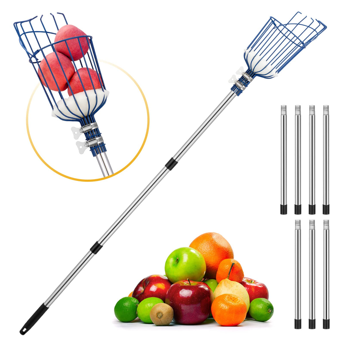 Oak Leaf Fruit Picker versatile for apples, oranges, and more.