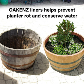 OAKENZ 100-micron construction liner delivers durable planter protection.