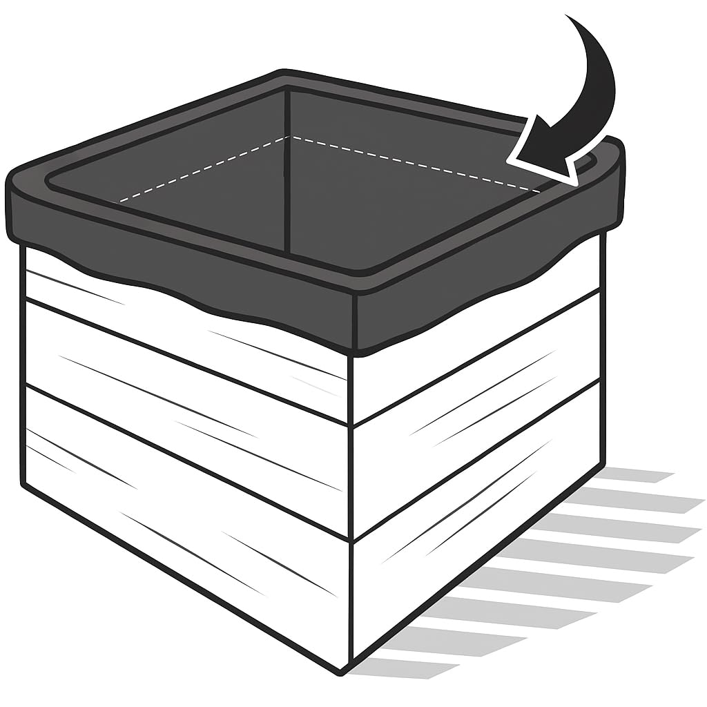 OAKENZ square planter liner corner-fit provides a clean interior for square planters.