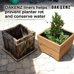 OAKENZ square planter liner material-nontoxic is plant-safe for vegetables, herbs, and flowers.