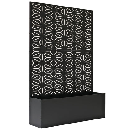 Oakland Living privacy screen in black provides stylish outdoor seclusion.