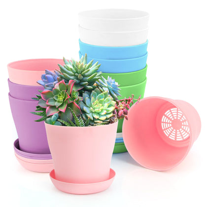OALCQ 4-inch plant pots set for indoor display and succulents.