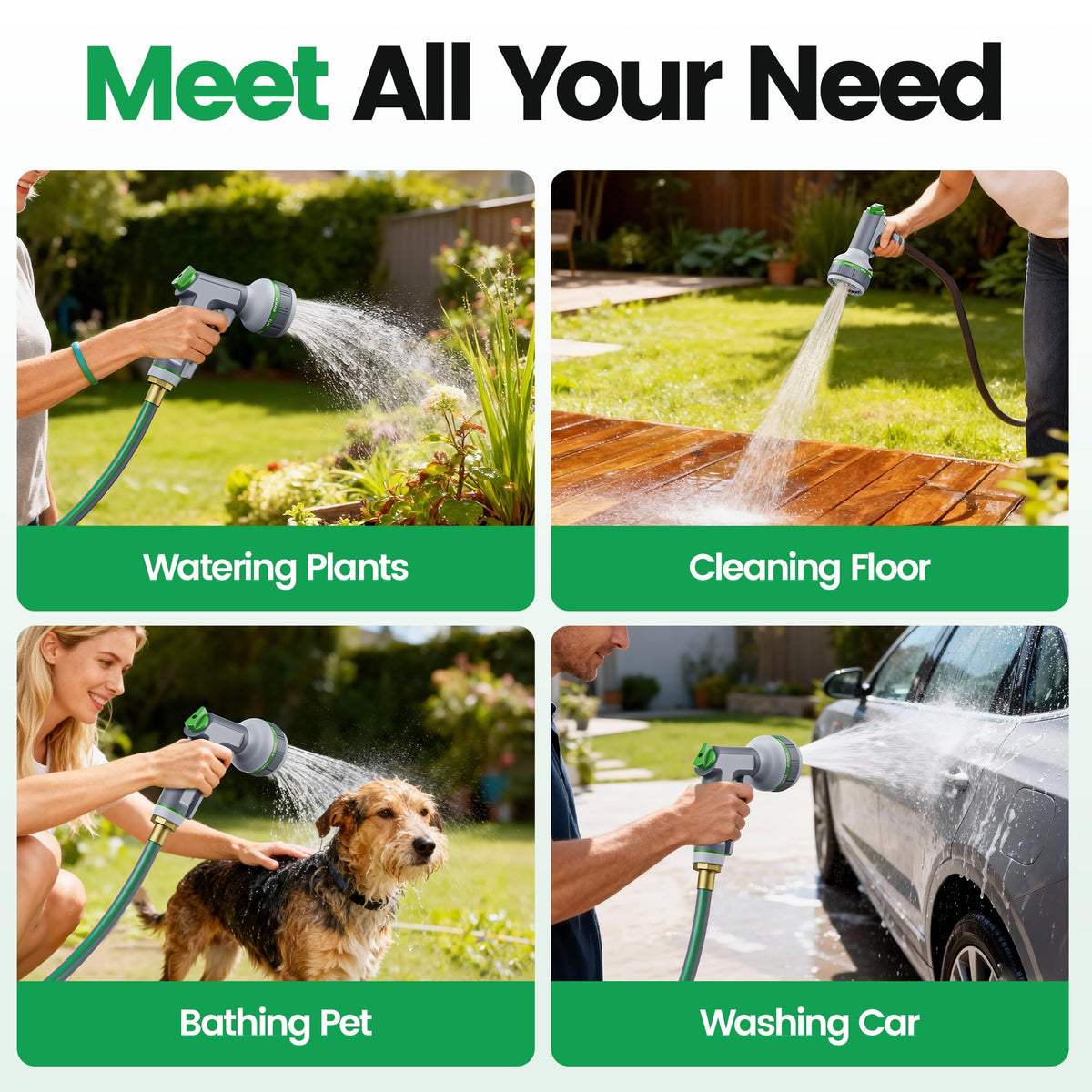OARKIEV 9-spray nozzle covers delicate to tough cleaning.