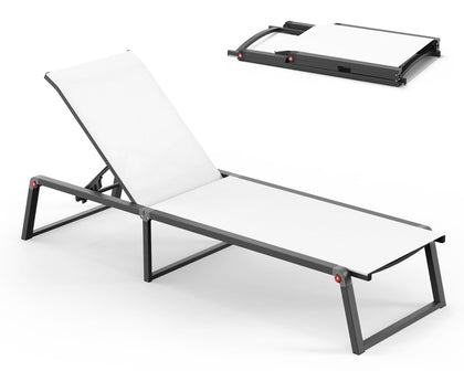 Oasbira aluminum chaise foldable design for effortless transport and compact storage