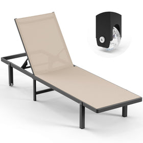 Oasbira Chaise Lounge with wheels for effortless movement around outdoor surfaces