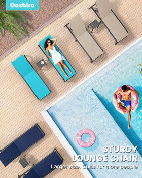 Oasbira chaise ideal for poolside or beach use.