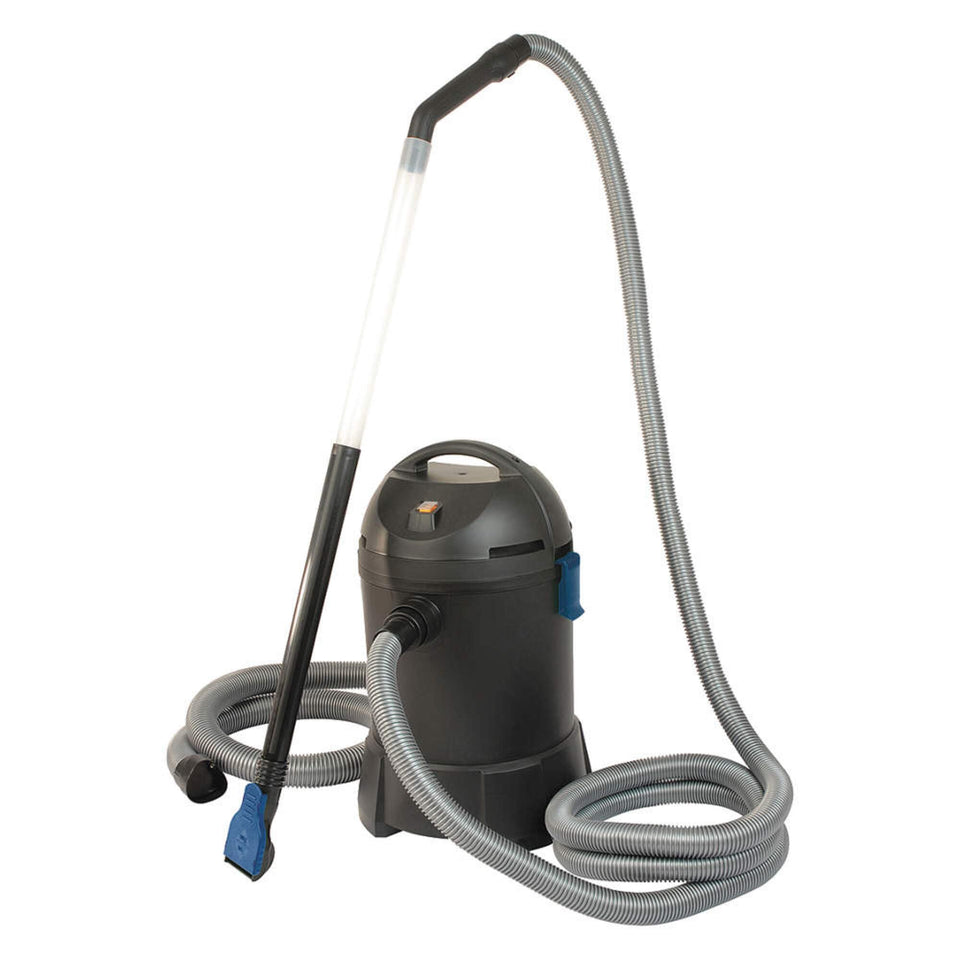OASE PondoVac Classic demonstrates strong pond suction for sludge removal