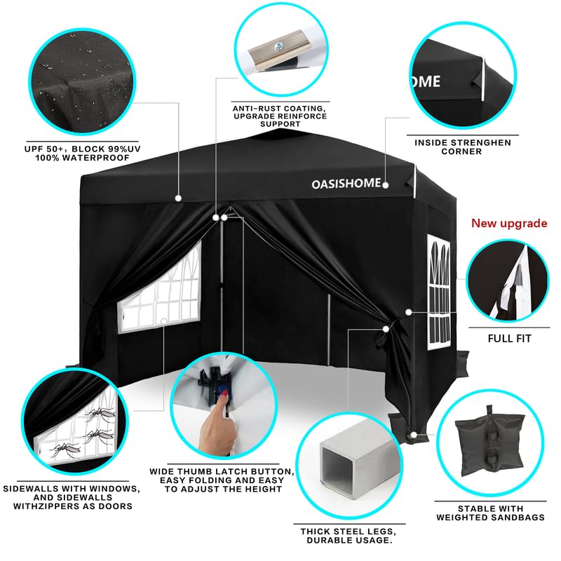 OASISHOME canopy roof blocks sunlight with durable construction