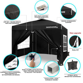 OASISHOME canopy roof blocks sunlight with durable construction