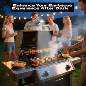 OATISLIFE dual-LED grill light on handle provides brighter illumination for precise cooking.
