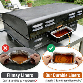 Coated alloy steel grease catcher designed for durability and heat resistance.