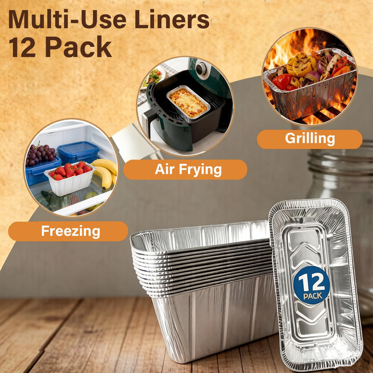 Disposable or reusable liners offer flexible cleanup options for cooks.