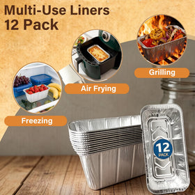 Disposable or reusable liners offer flexible cleanup options for cooks.