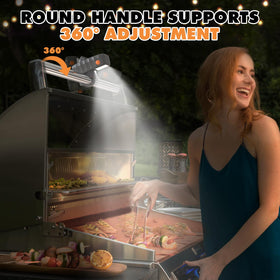 OATISLIFE easy-install grill light with removable design doubles as a handy flashlight.