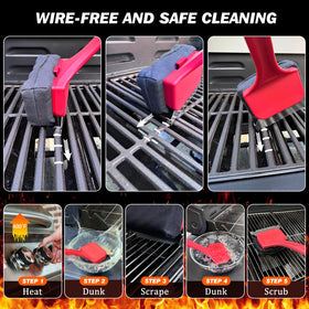 OATISLIFE steam cleaning grill brush demonstrates water-powered cleaning for residue-free grilling.