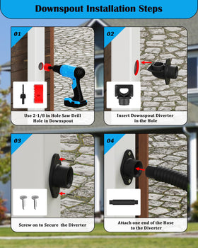 OAYAYONI Spigot Installation highlights easy access to collected rainwater.